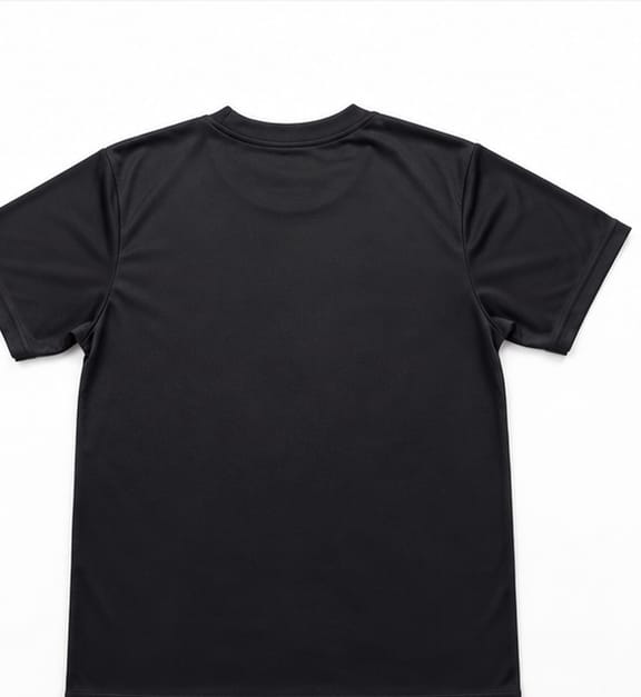 Wholesale Plain Black Polyester Crew Neck T-Shirt
