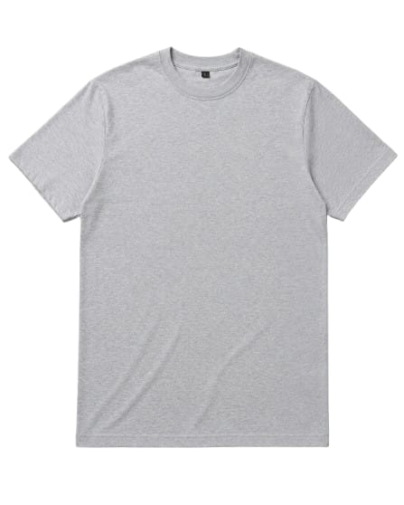 Wholesale Plain Grey CVC Crew Neck T-Shirt
